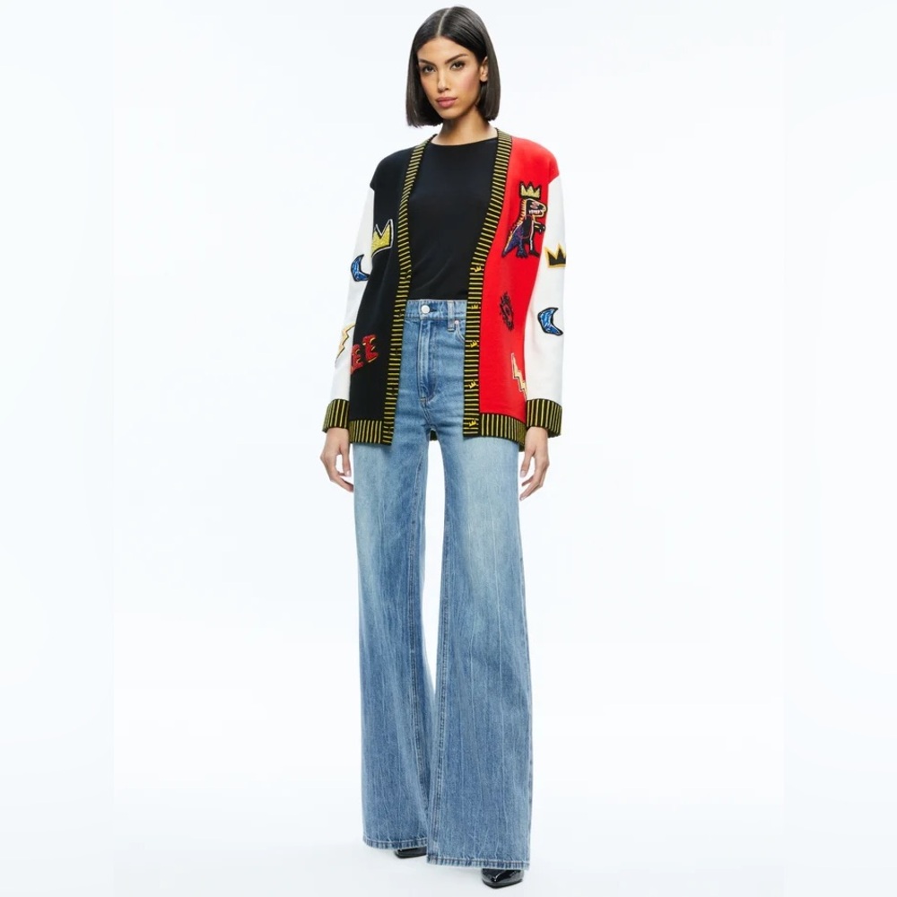ALICE + OLIVIA x Jean-Michel Basquiat Embellished Bradford Cardigan